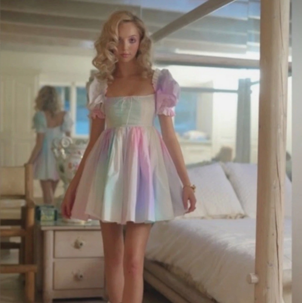 Selkie Pony Beach Dress Pastel Pink and Mint Dress